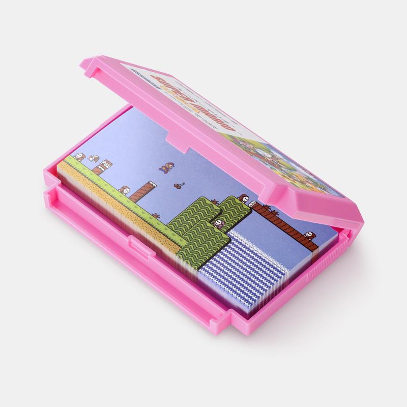 Super Mario USA memo pad with cassette-style case