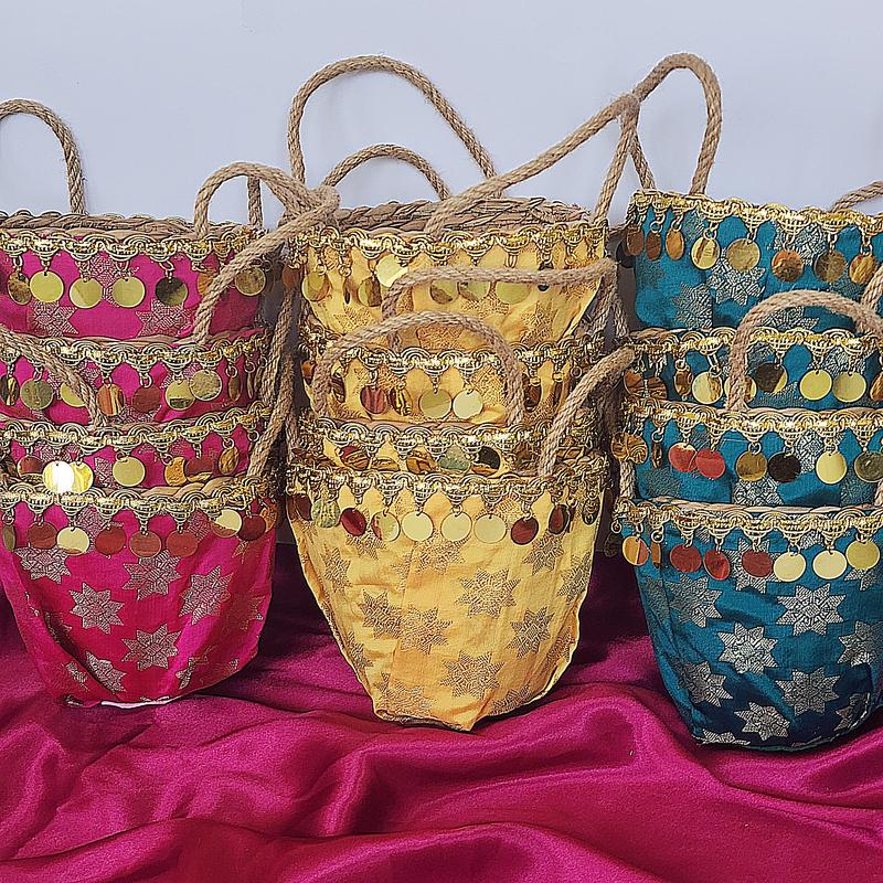 سلال الخيش الملونه