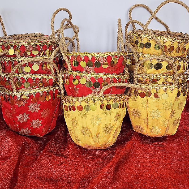 سلال الخيش الملونه