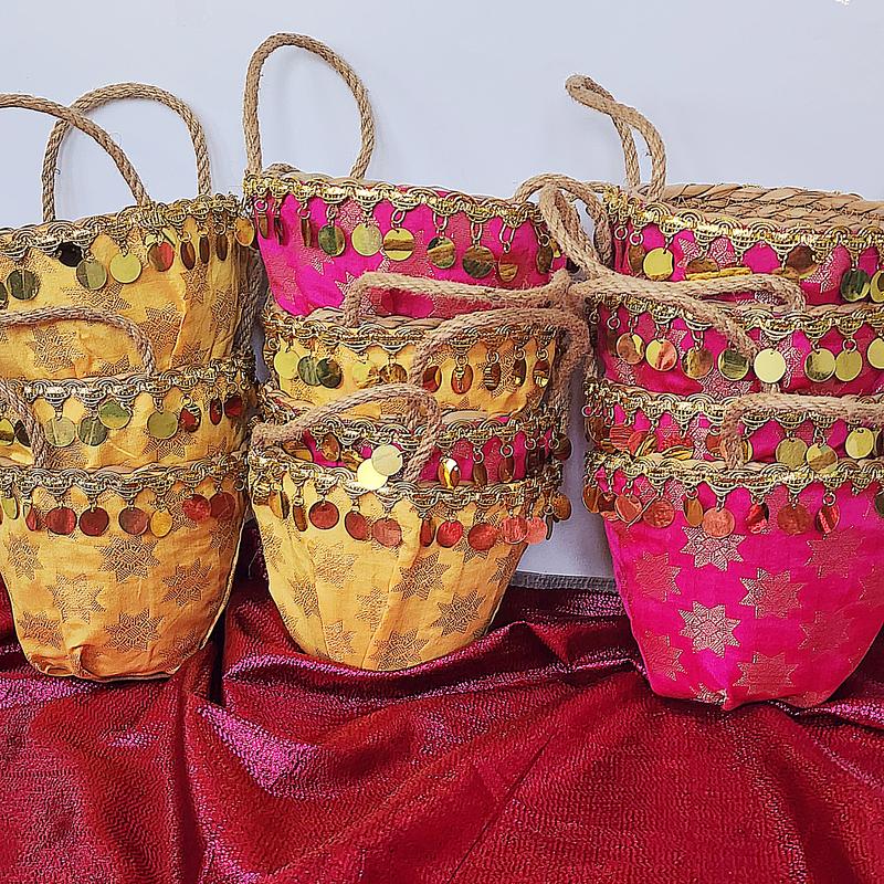 سلال الخيش الملونه