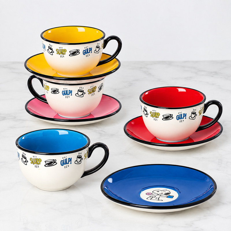 Snoopy Tea Cup & Saucers, Set of 4 (pre order)